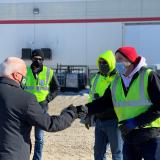 Fitzgerald with Michels Workers